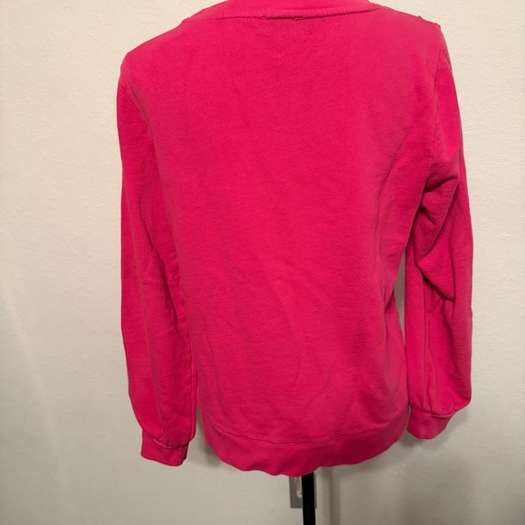 Talbots Crew neck Embroidered Flower pink sweatshirt Large Petite - Picture 5 of 10